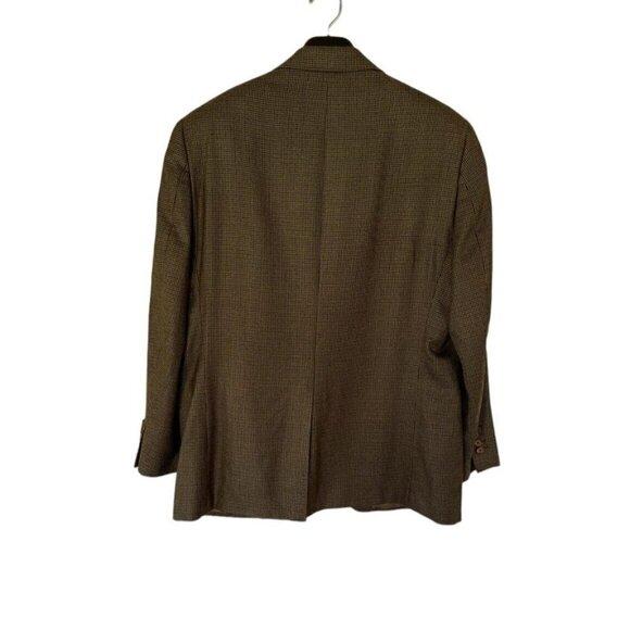RALPH Lauren Silk Wool Blend Men's Sports‎ Jacket Blazer Brown Herringbone 44R - Picture 3 of 13
